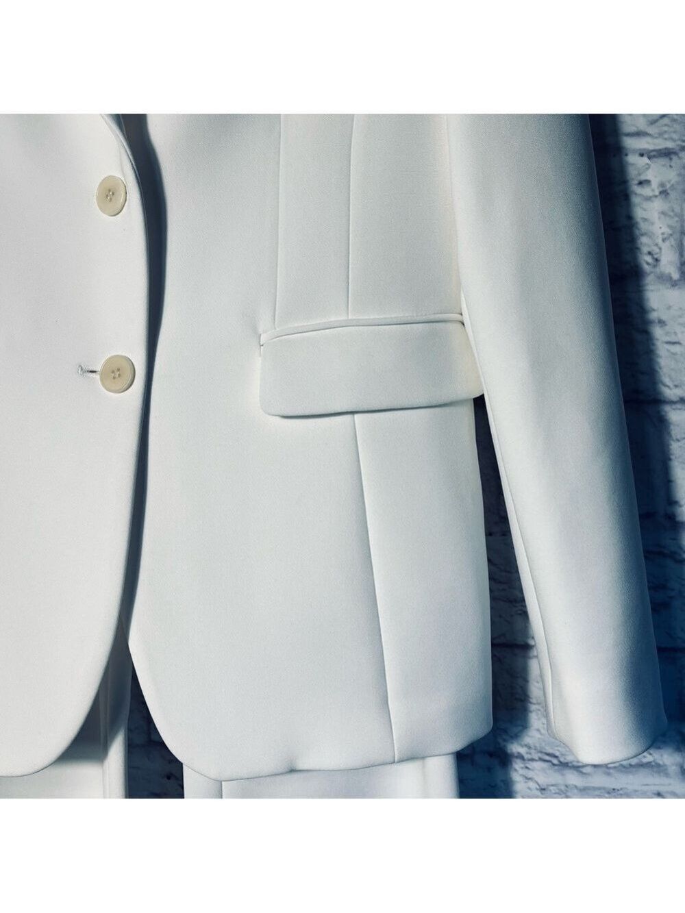 Altuzzara Women’s Fenice Two-Button Jacket Blazer Optic White 40 US 8 - Picture 11 of 15